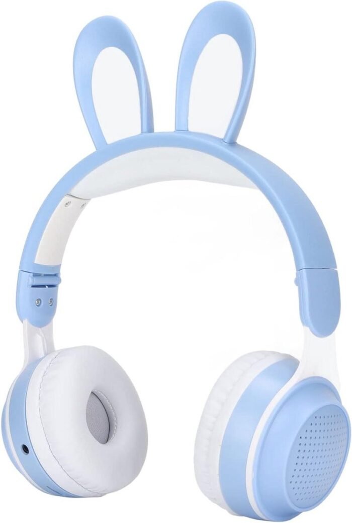 Opvouwbare Bluetooth 5.0-koptelefoon - Schattige Konijnenoor Draadloze Over-ear-koptelefoon - Groene Kinderen Tieners - 12 Uur Luistertijd - TF/Aux Ingebouwd - Blauw .