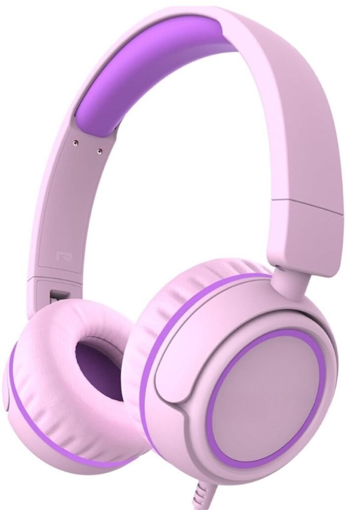 StayPowered Koptelefoon - Veilig & Comfortabel voor Kinderen - 85dB Geluidslimiet - Zacht Memory-Schuim - Ergonomisch Ontwerp - Opvouwbaar & Duurzaam - Verstrengelvrij Kabel - Universele Compatibiliteit - Roze - Levering Sneller dan Aangegeven!