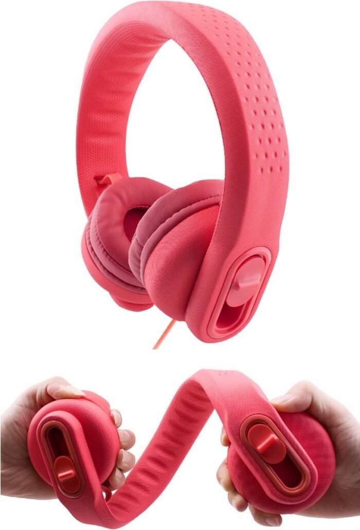 DKT Eduline Flexifoon rood flexibele hufterproof koptelefoon hoofdtelefoon kinderen voor gebruik in de school klas