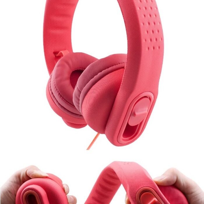 DKT Eduline Flexifoon rood flexibele hufterproof koptelefoon hoofdtelefoon kinderen voor gebruik in de school klas