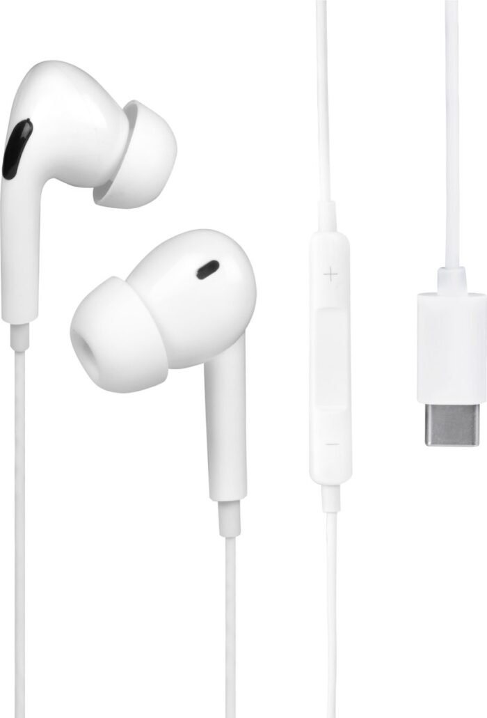 Nuvance - Oortjes met Draad - USB-C Aansluiting - Oordopjes met Draad - In-Ear Oortjes met Draad en Microfoon - Wit