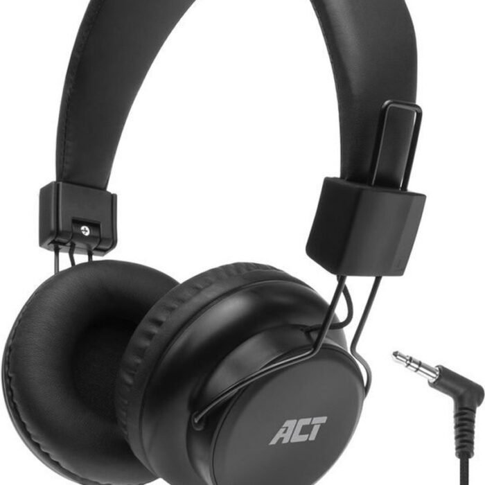 ACT Koptelefoon met draad 1,5m | Opvouwbare hoofdtelefoon met kabel | 3,5mm audiokabel | AC9300