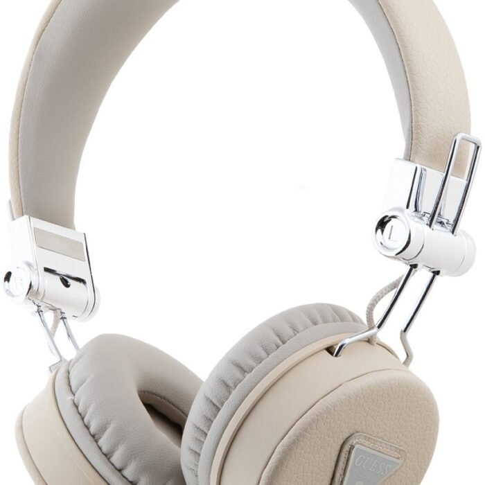 Guess Bluetooth Stereo Koptelefoon ENC - Grained Triangle Logo - Beige