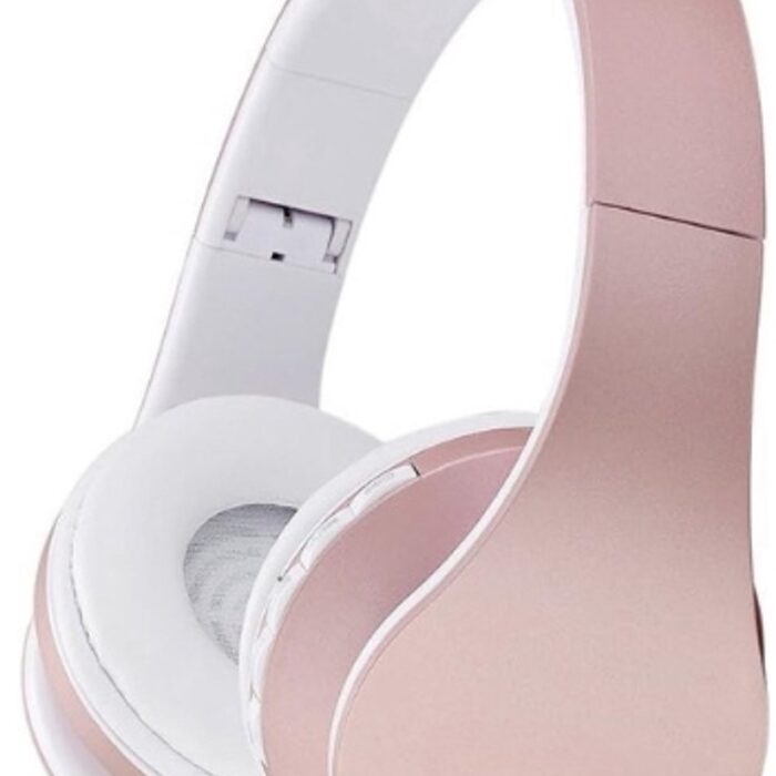 StayPowered Bluetooth Koptelefoon - HiFi Geluid voor Een Ongekende Muziekbeleving - Draadloos of Bekabeld - Ingebouwde Microfoon - Micro-SD en FM-Radio - Comfortabele Memory Foam Oorkussens - Wit/Roségoud - Levering Sneller dan Aangegeven!