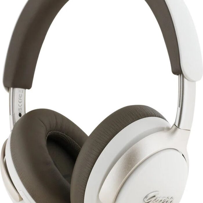 Guess Metal Script Logo Bluetooth ANC/ENC Koptelefoon - USB-C Audiokoptelefoon Waterproef Hands Free Bellen - Bruin