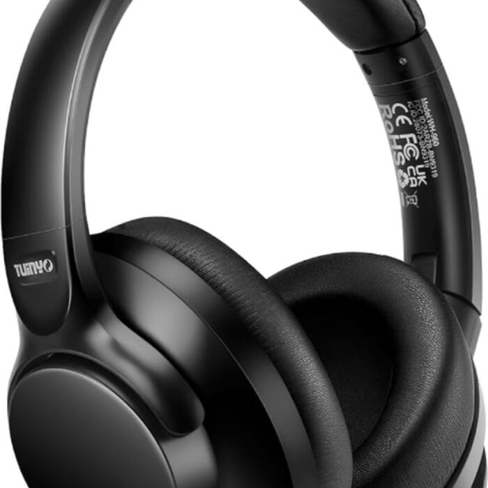 Tuinyo - Draadloze koptelefoon met noise cancelling - Over ear - 60 Uur speeltijd - Diepe bas - Hi-Fi Stereo geluid - comfortabele oorkussens - Inclusief reisetui - Zwart