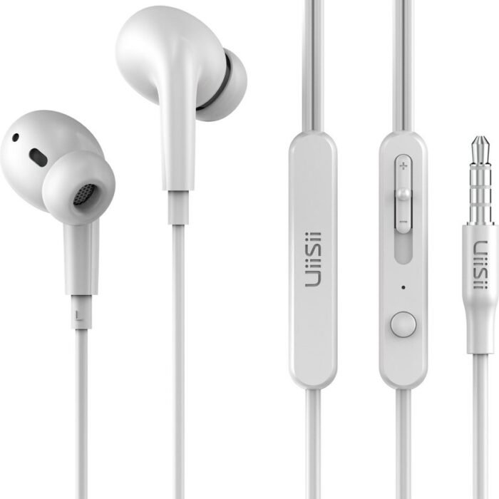 UiiSii UX Oordopjes Wit - Oortjes met draad en microfoon - 120cm Aux Kabel