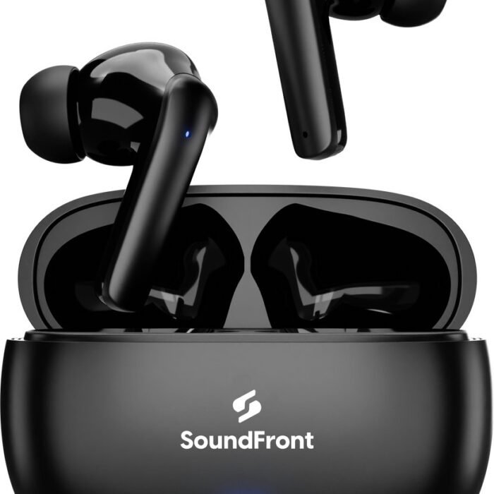 Soundfront Ultimate Draadloze Oordopjes - Bluetooth Oortjes - 26dB Active Noise Cancelling - Oortjes draadloos - Geschikt voor Smartphones & Laptops - Zwart