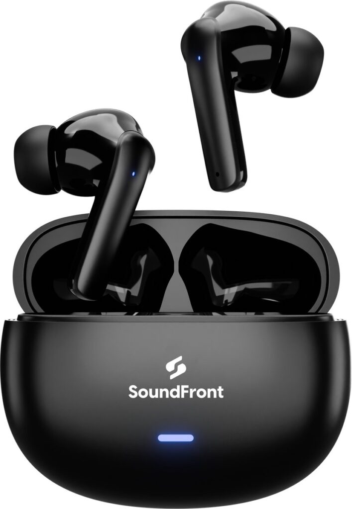 Soundfront Ultimate Draadloze Oordopjes - Bluetooth Oortjes - 26dB Active Noise Cancelling - Oortjes draadloos - Geschikt voor Smartphones & Laptops - Zwart