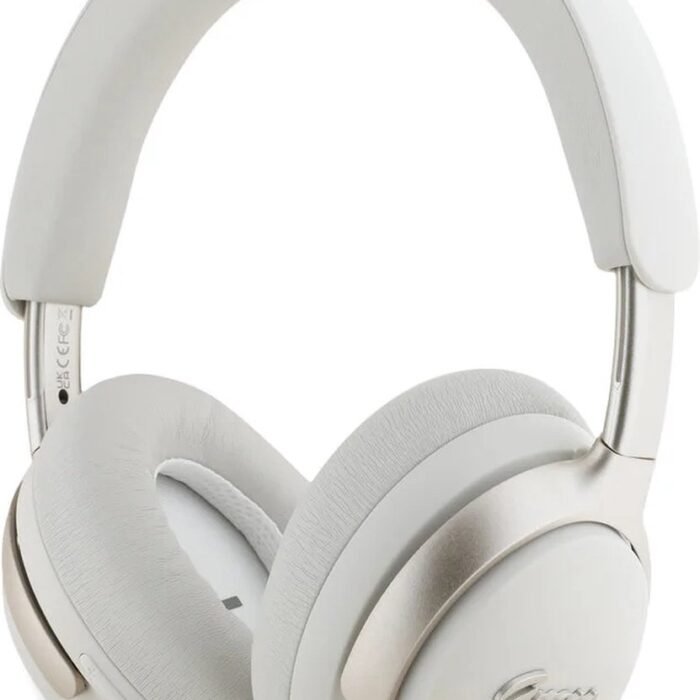 Guess Koptelefoon Metal Script Logo Bluetooth ANC-ENC USB-C Audiokoptelefoon Waterproef Hands Free Bellen - Beige