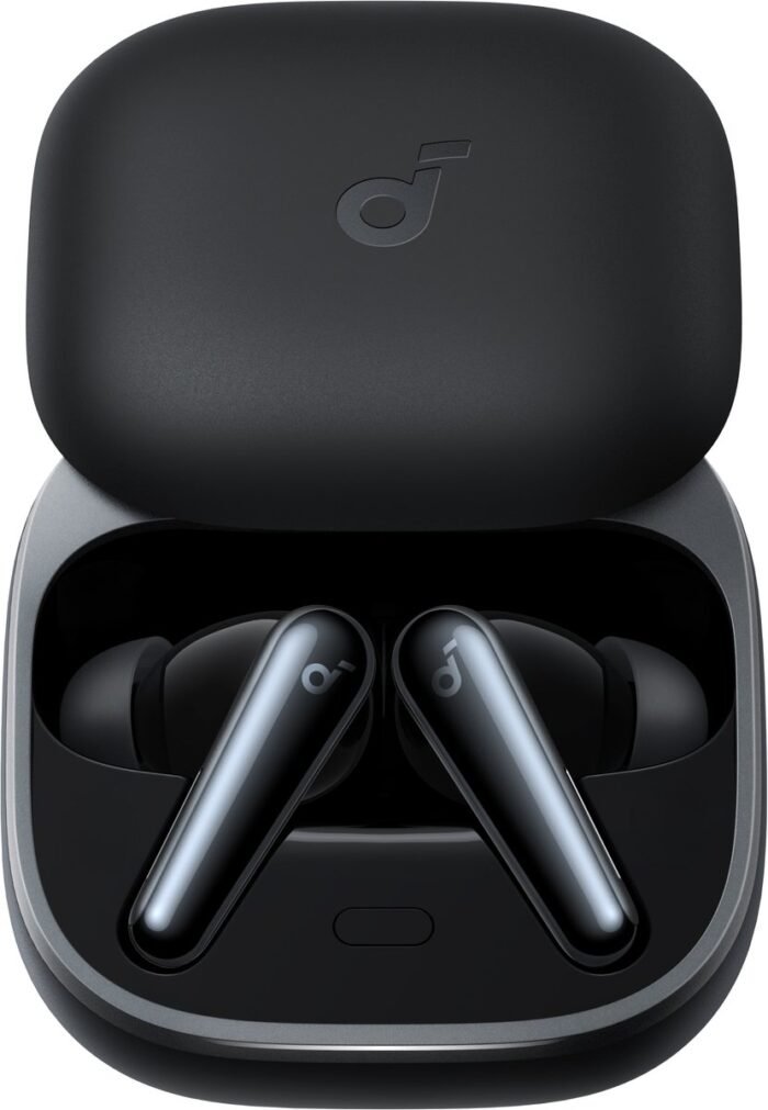 soundcore Liberty 5 by Anker, draadloze oordoppen met noise-cancelling, 2x sterkere stemonderdrukking, realtime adaptieve noise canceling, snelladen, Dolby Audio, heldere gesprekken met 6 microfoons en AI, lange batterijduur