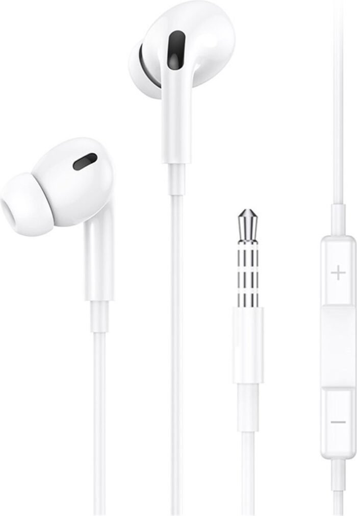 USAMS Bedrade In-Ear Oordopjes 1.2m - 3.5mm AUX aansluiting - Wit