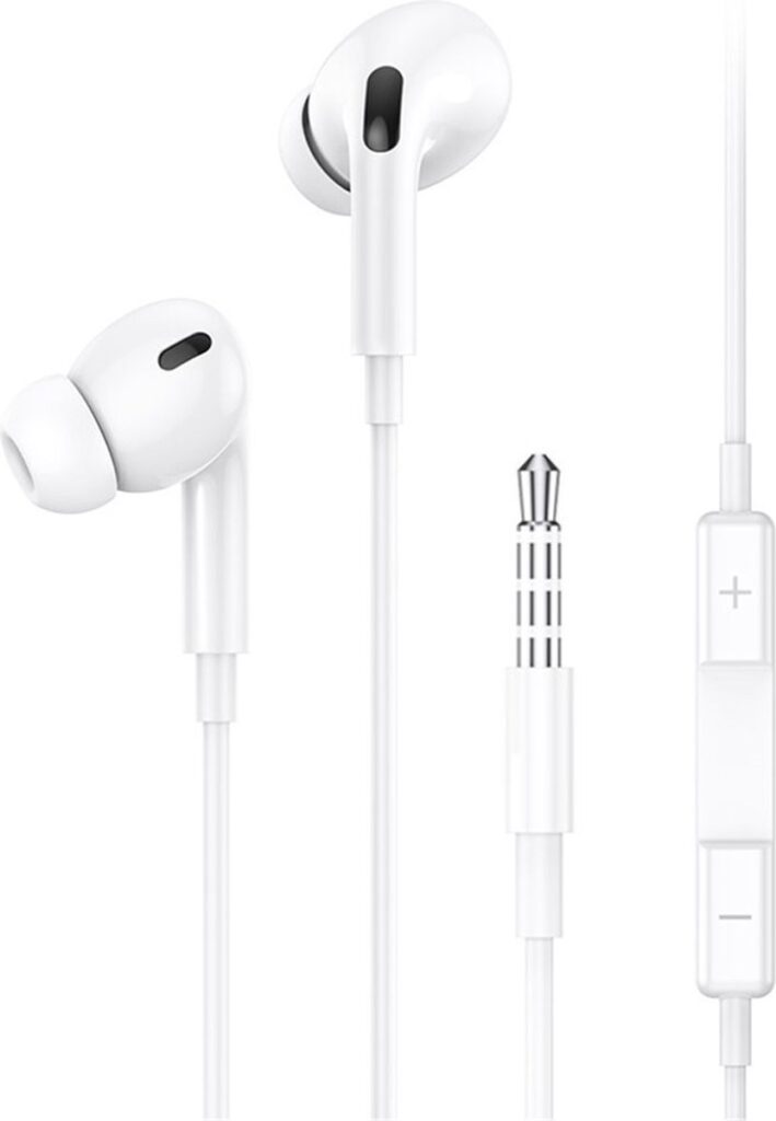 USAMS Bedrade In-Ear Oordopjes 1.2m - 3.5mm AUX aansluiting - Wit