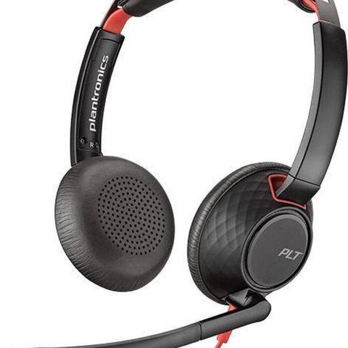 Plantronics C5220 Blackwire On Ear headset Telefoon Kabel Stereo Zwart Noise Cancelling Microfoon uitschakelbaar (mute)