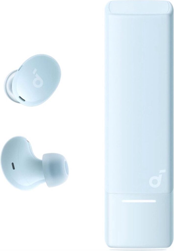 soundcore A30i NEW, noise cancelling oordopjes, lipstick-vormig ontwerp, klein, lichtgewicht comfort, helder geluid, 24 uur speeltijd, IP54, draadloze oordopjes, Bluetooth 5.4-L-Light Blauw