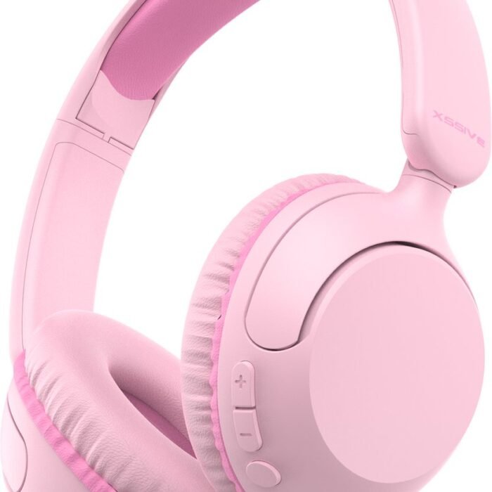 Xssive WKH02 Koptelefoon Kinderen - Bluetooth 5.4 - Kinder Koptelefoon Draadloos, Microfoon & Volumebegrenzing - Vanaf 2 jaar - Verstelbaar - Roze