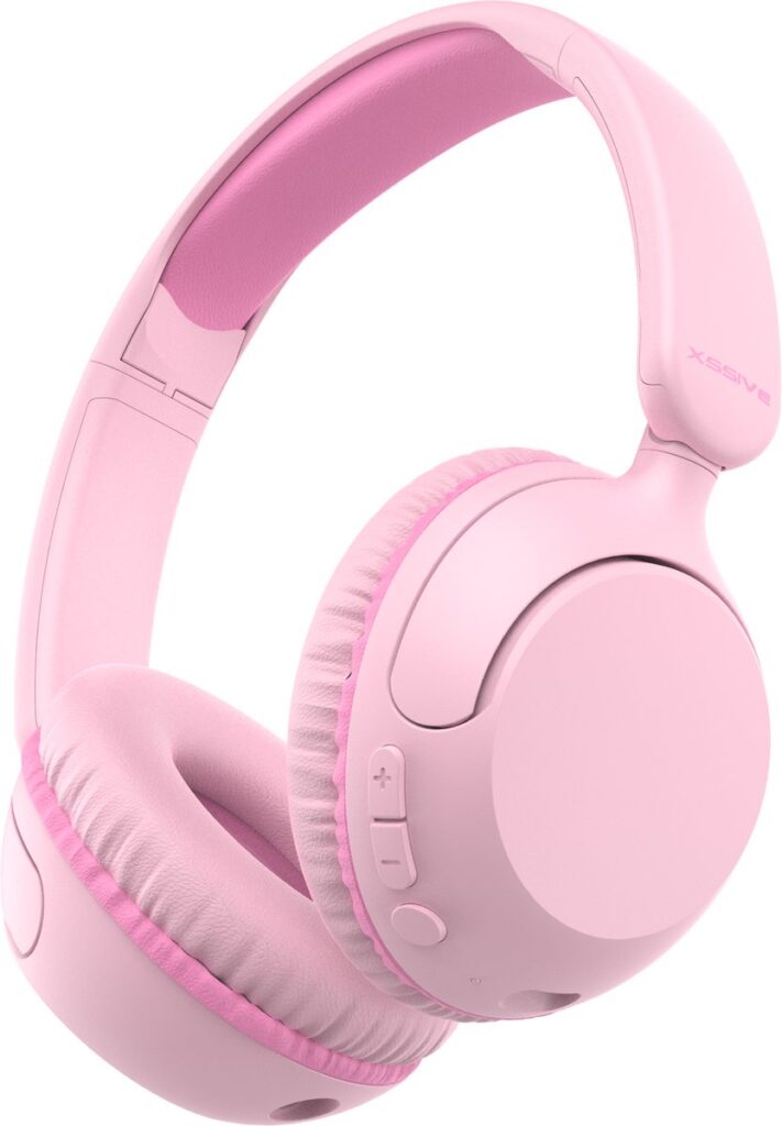 Xssive WKH02 Koptelefoon Kinderen - Bluetooth 5.4 - Kinder Koptelefoon Draadloos, Microfoon & Volumebegrenzing - Vanaf 2 jaar - Verstelbaar - Roze