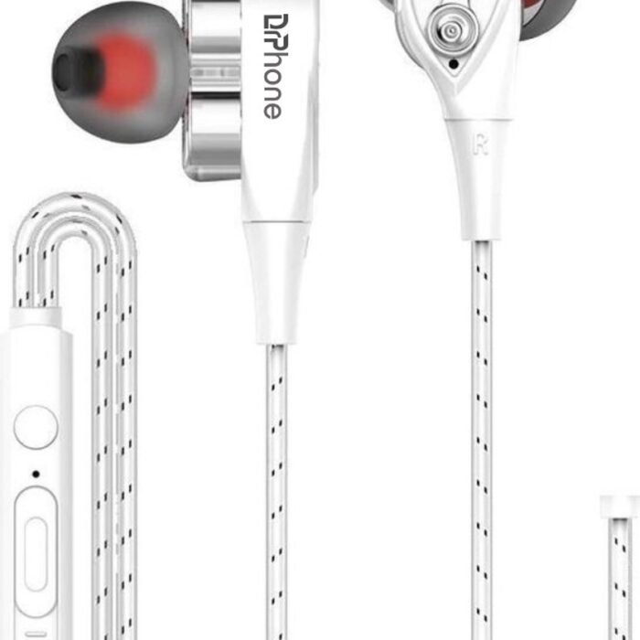 DrPhone HiFi2 Pro – 3.5mm Aux Oortjes - Dual Dynamische Drivers - In-Ear Oordopjes - HiFi – Oortelefoon - Wit