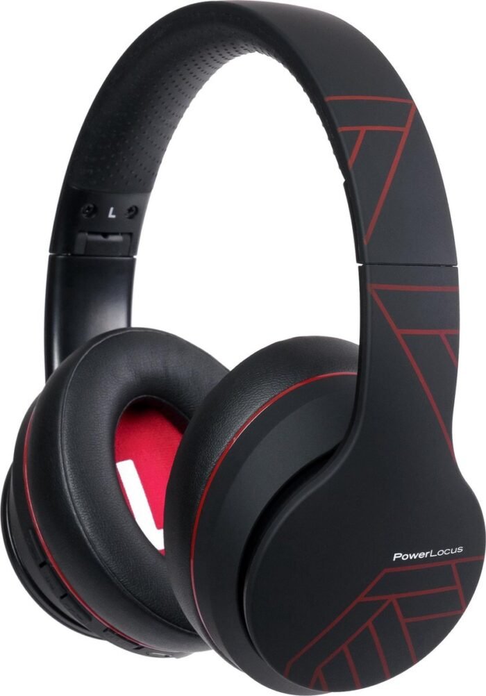 PowerLocus P6 Draadloze Over-Ear Koptelefoon Inklapbaar - Bluetooth Hoofdtelefoon - Met microfoon - Zwart/Rood