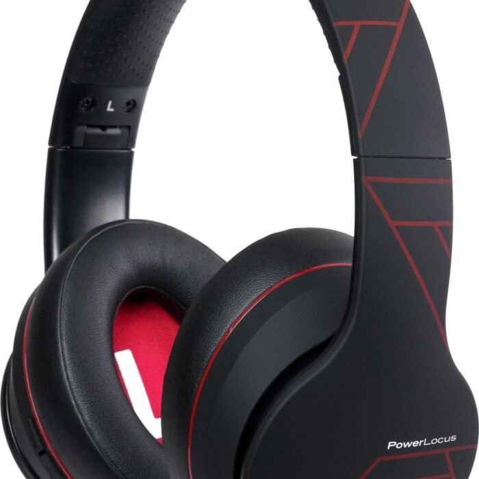 PowerLocus P6 Draadloze Over-Ear Koptelefoon Inklapbaar - Bluetooth Hoofdtelefoon - Met microfoon - Zwart/Rood