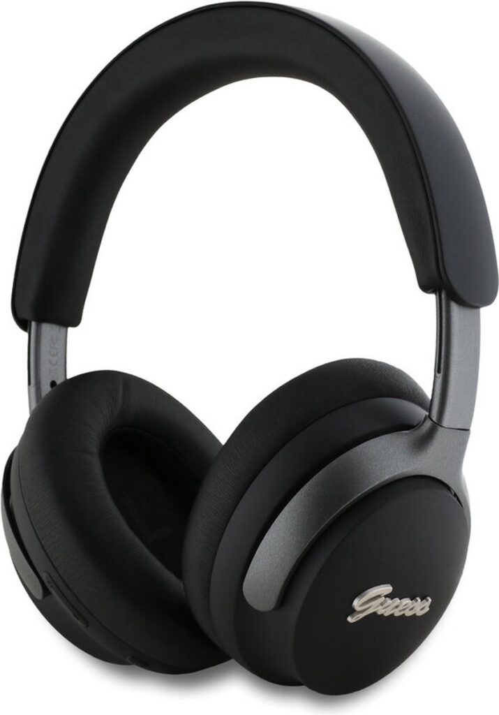 Guess Bluetooth ANC Headphones Black Metal Script Logo