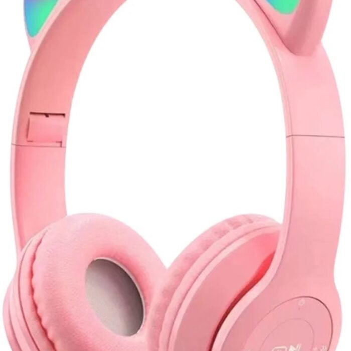 Collox Koptelefoon met kattenoortjes - Voor kinderen - Kleurrijk - Met bluetooth - Draadloos - Microfoon - LED verlichting - Ontvangstafstand 10 M - Roze