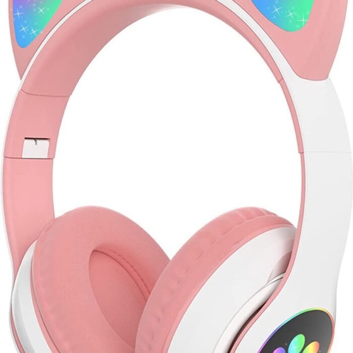 Mogi Products-Draadloze Kinder Hoofdtelefoon -Kattenoortjes-Met Led-Draadloze Koptelefoon-Kinder Headset-Bluetooth-Microfoon