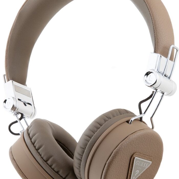 Guess Bluetooth Stereo Koptelefoon ENC - Grained Triangle Logo - Bruin