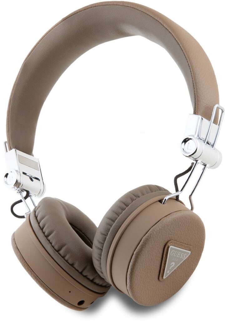 Guess Bluetooth Stereo Koptelefoon ENC - Grained Triangle Logo - Bruin