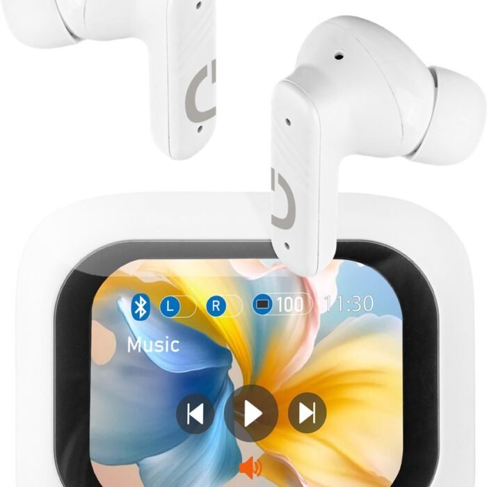 Draadloze Oortjes Bluetooth Oordopjes draadloos - noise cancelling oordopjes Hoofdtelefoon - Powerbank Case met Touchscreen - Active Noise Cancelling (ANC) - Wit