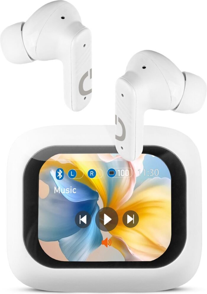 Draadloze Oortjes Bluetooth Oordopjes draadloos - noise cancelling oordopjes Hoofdtelefoon - Powerbank Case met Touchscreen - Active Noise Cancelling (ANC) - Wit