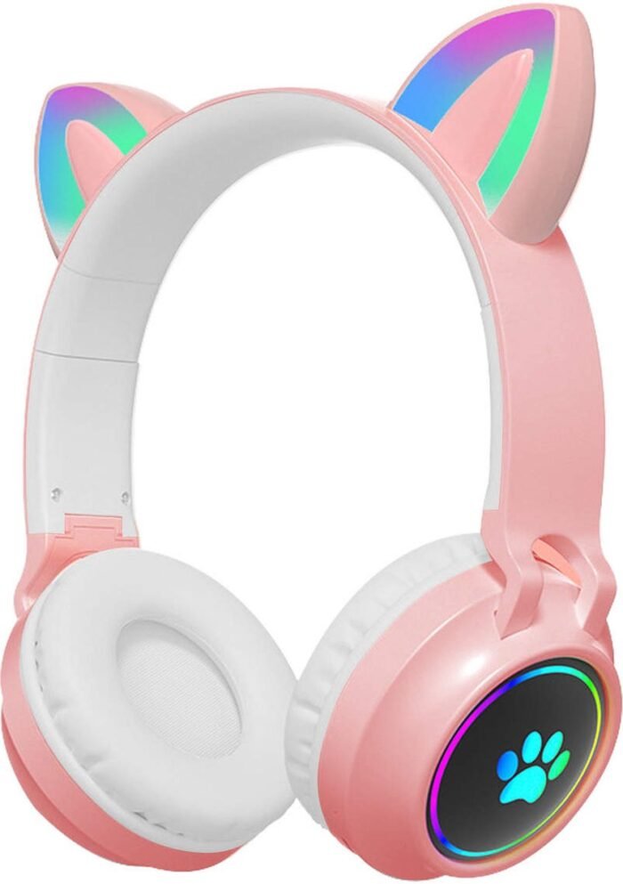 Kinder Koptelefoon-Draadloze Hoofdtelefoon-Bluetooth Koptelefoon Kinderen Met Kattenoortjes-Kinder Hoofdtelefoon Over Ear