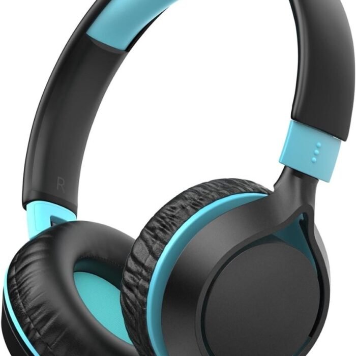 StayPowered Kinderkoptelefoon - Veilig en Comfortabel Luisteren - 85dB Volume Begrenzer - HD Stereo Geluid - Lichtgewicht & Opvouwbaar - Verstelbare Hoofdband - Brede Compatibiliteit - Zacht & Duurzaam - Zwart/Blauw - Levering Sneller dan Aangegeven!