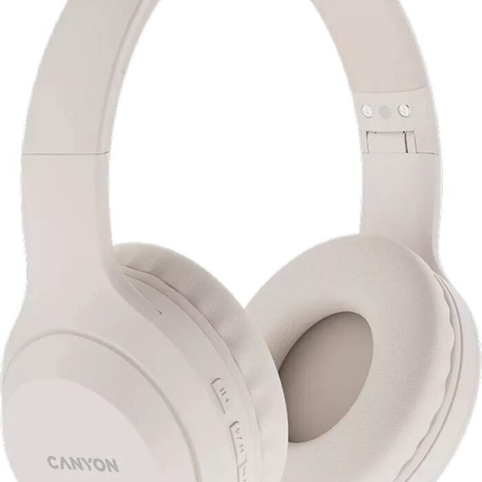 Canyon BTHS-3 Serie - Draadloze Over-Ear Koptelefoon - Bluetooth 5.1 - Opvouwbaar Ontwerp - 15 Uur Batterijduur - Beige