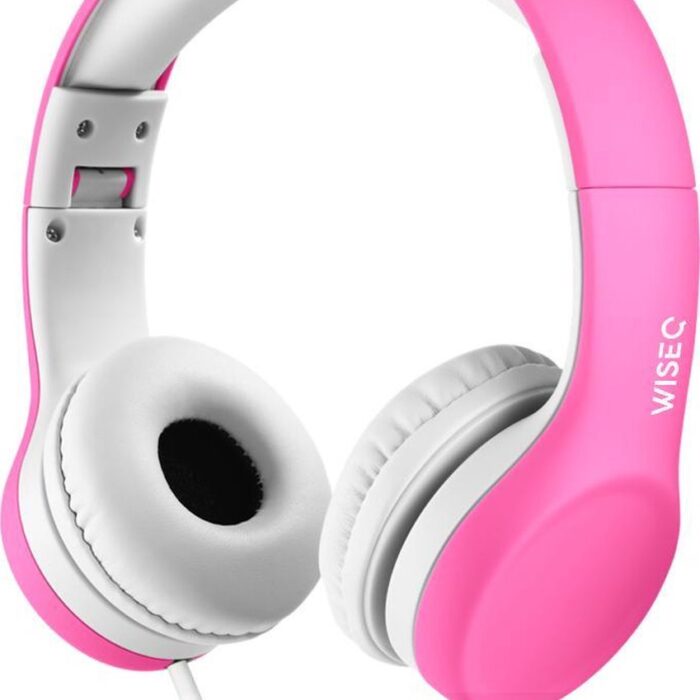 WiseQ Junior - Kinderkoptelefoon met Draad - Hoofdtelefoon voor kinderen vanaf 3 tot 9 jaar - 85dB Volumebegrenzer - Roze