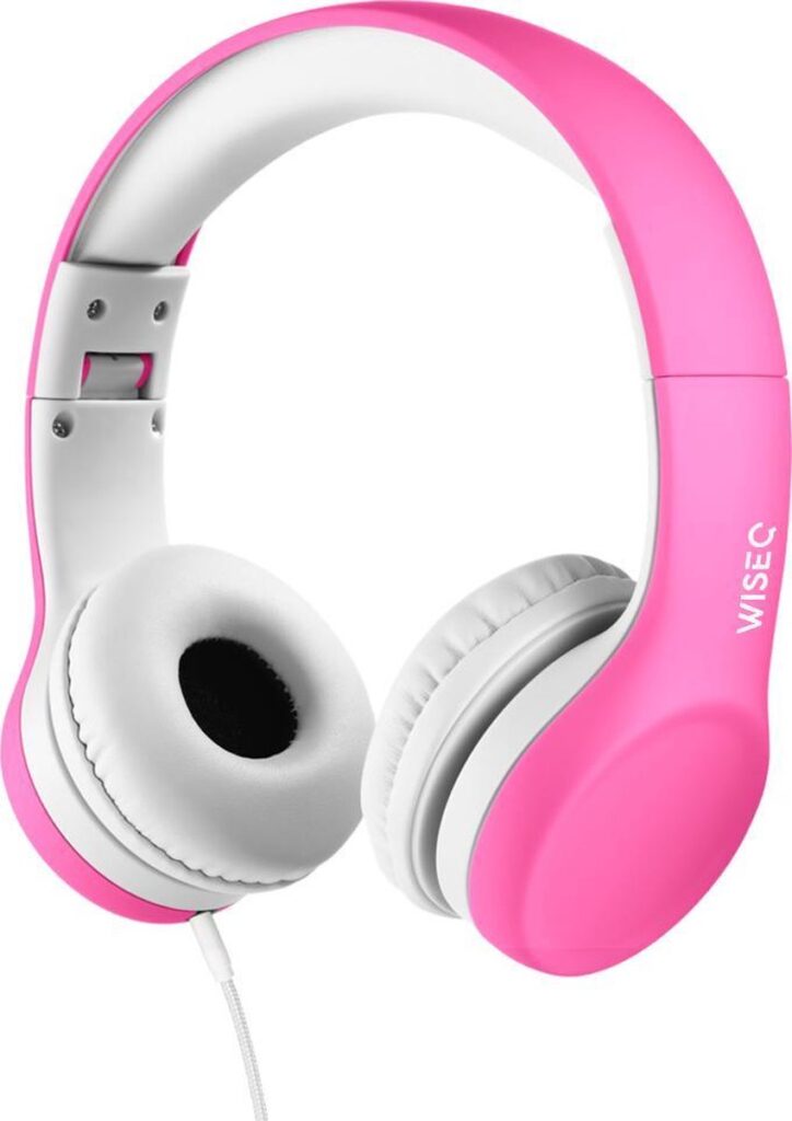 WiseQ Junior - Kinderkoptelefoon met Draad - Hoofdtelefoon voor kinderen vanaf 3 tot 9 jaar - 85dB Volumebegrenzer - Roze