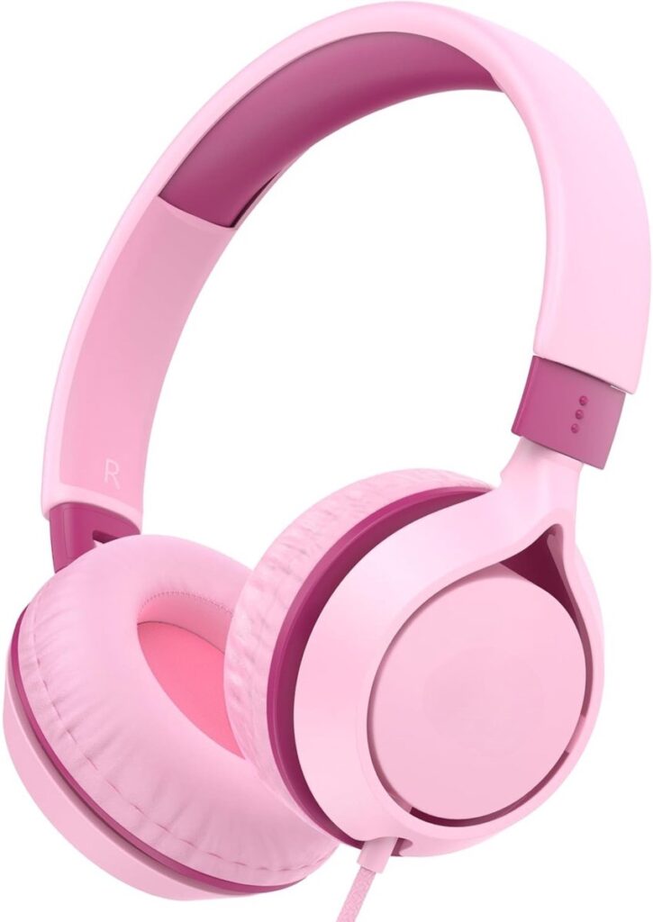 StayPowered Kinderkoptelefoon - Veilig en Comfortabel Luisteren - 85 dB Volume Begrenzer - HD Stereo Geluid - Lichtgewicht & Opvouwbaar - Verstelbare Hoofdband - Brede Compatibiliteit - Zacht & Duurzaam - Roze - Levering Sneller dan Aangegeven!