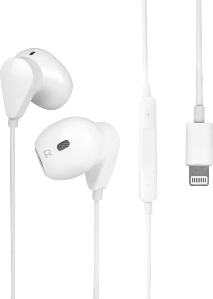 Nuvance Oortjes met Draad - Geschikt voor Lightning - In-Ear Oordopjes met Draad - Oortjes met Draad en Microfoon - Wit