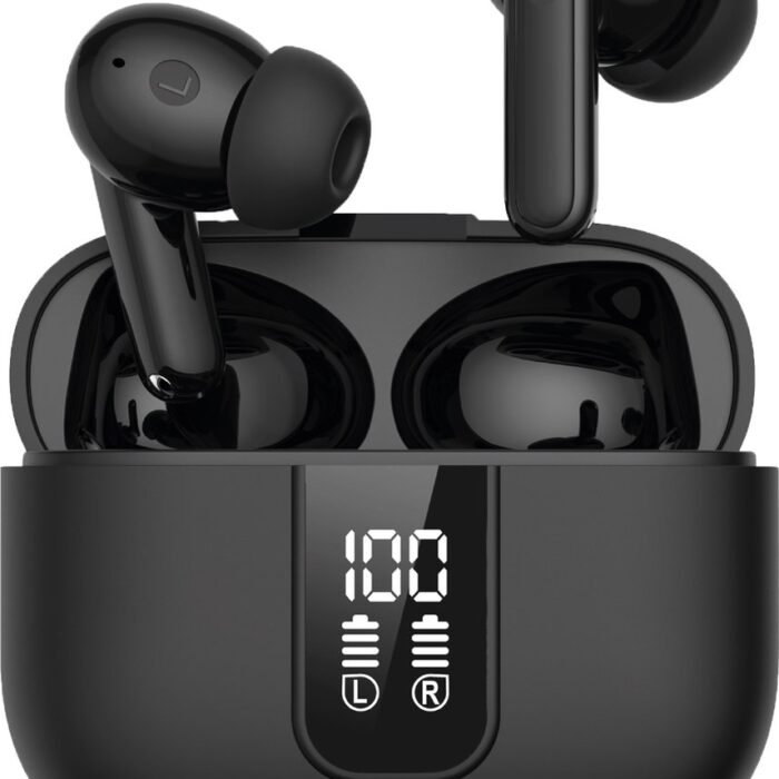 Nubex® Draadloze Oordopjes – Bluetooth Oordopjes – Oortjes draadloos – Oordopjes draadloos - Earpods geschikt - Draadloze oortjes bluetooth - Noise cancelling ANC+ENC - Universeel - BT 5.3 - Zwart