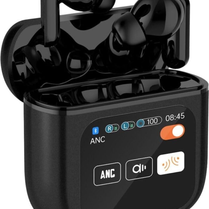 Otiume Draadloze Oordopjes - LCD Scherm Bluetooth Oortjes Wireless Earbuds Touchscreen Earphones - Zwart