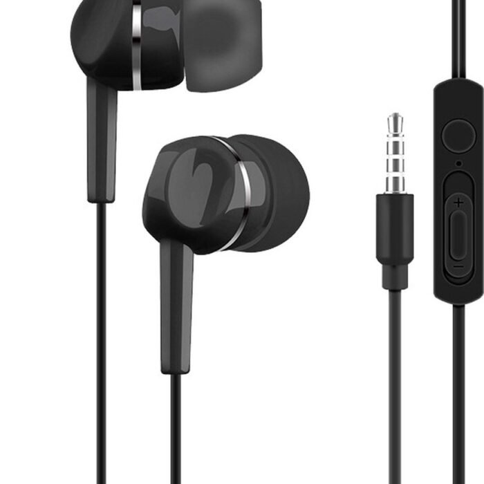 2x Bedrade oortjes - In Ear Oordopjes - Oortjes met Draad en Microfoon - Extra Bass - 3,5mm Jack Aansluiting - 120cm kabel - Zwart