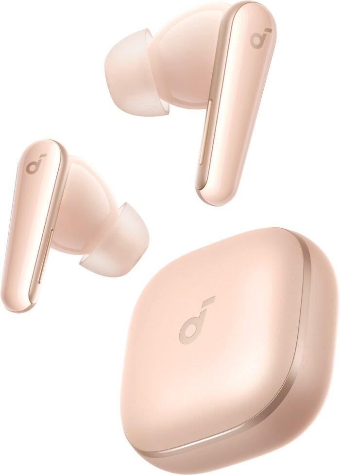 soundcore Liberty 5 by Anker, draadloze oordoppen met noise-cancelling, 2x sterkere stemonderdrukking, realtime adaptieve noise canceling, snelladen, Dolby Audio, heldere gesprekken met 6 microfoons en AI, lange batterijduur