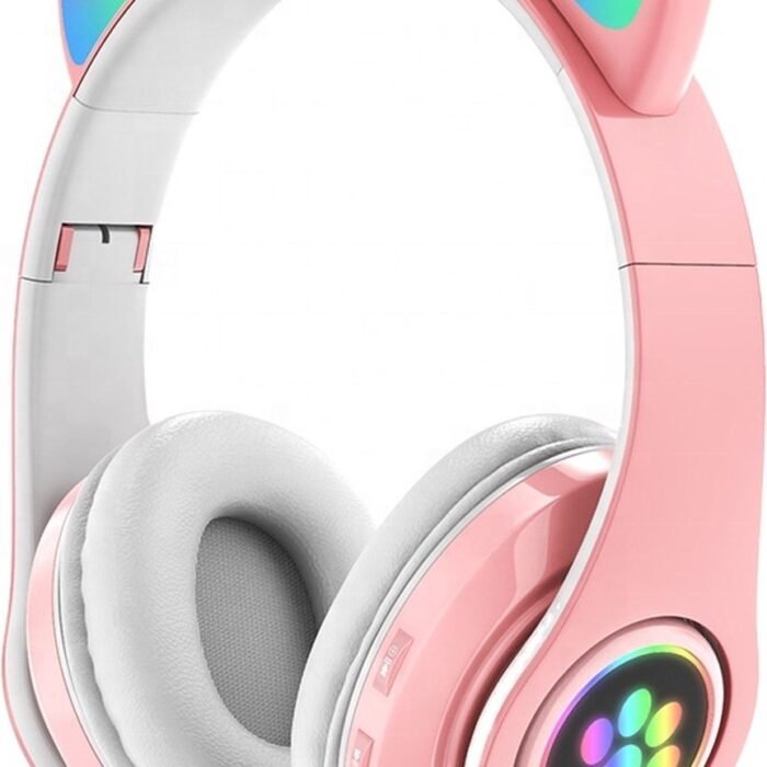Mogi Products-Kinder Koptelefoon-Draadloze Hoofdtelefoon-Kids Headset-Over Ear-Bluetooth-Microfoon-Katten Oorjtes-Led Verlichting