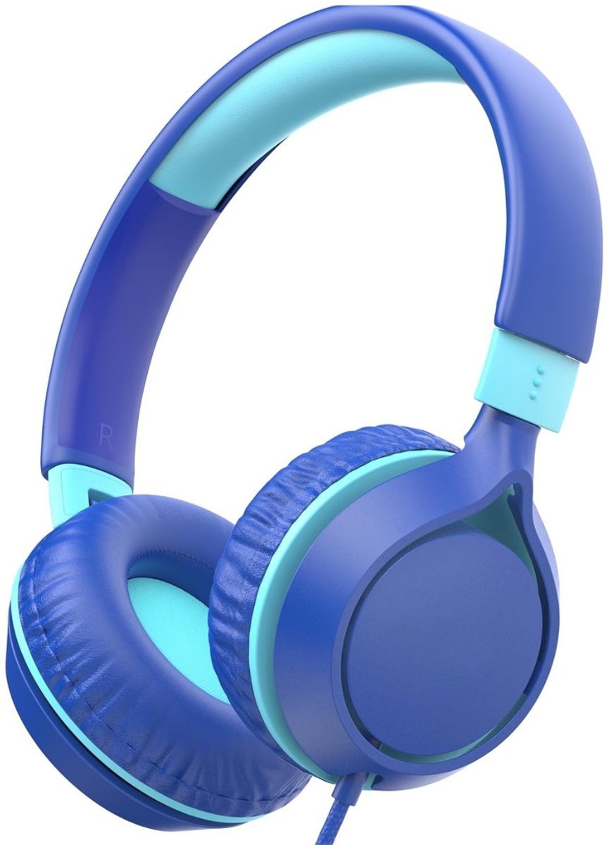 StayPowered Kinderkoptelefoon - Veilig en Comfortabel Luisteren - 85 dB Volume Begrenzer - HD Stereo Geluid - Lichtgewicht & Opvouwbaar - Verstelbare Hoofdband - Brede Compatibiliteit - Zacht & Duurzaam - Blauw - Levering Sneller dan Aangegeven!