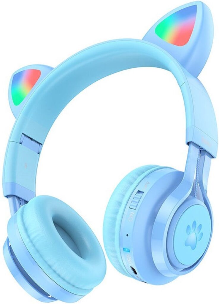 Hoco W39 Kattenoren Draadloze Bluetooth Headset voor kinderen - Blauw