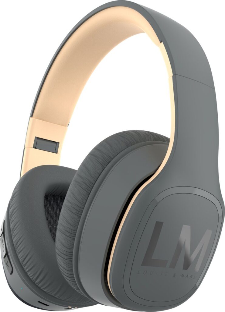 Louise&Mann Symphony Draadloze Over-Ear Koptelefoon - Bluetooth - met Microfoon - incl. Carry Case - Asphalt Grijs