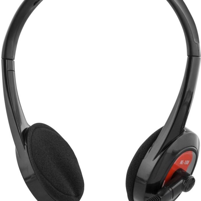 Deltaco HL-108 Stereo Headset - Microfoon - On-Ear - 1x 3,5mm 4-pin - Zwart/Rood