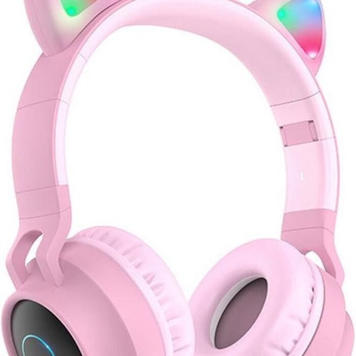 Hoco Draadloze Kinder Koptelefoon Kattenoren Roze