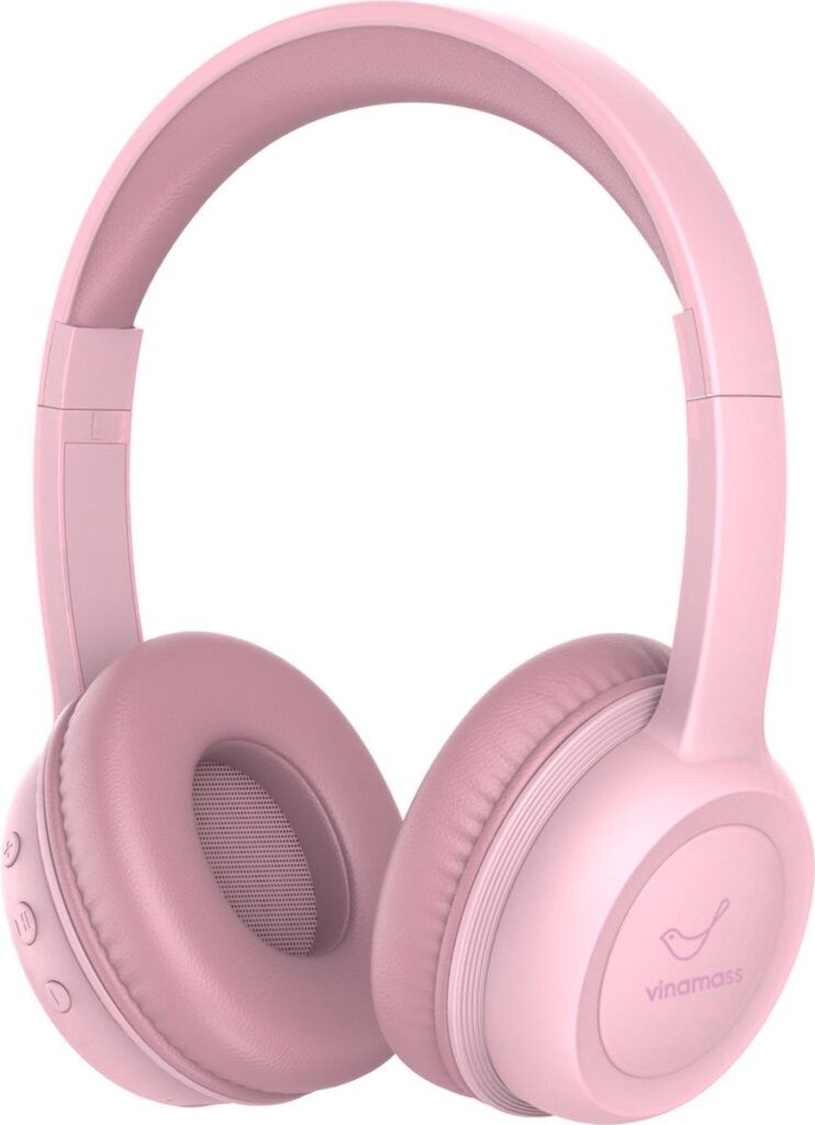 ATouch Kinderkoptelefoon Lite-X – Volumebegrenzing - Koptelefoon kinderen – Microfoon – Bluetooth koptelefoon – Duurzaam – Roze