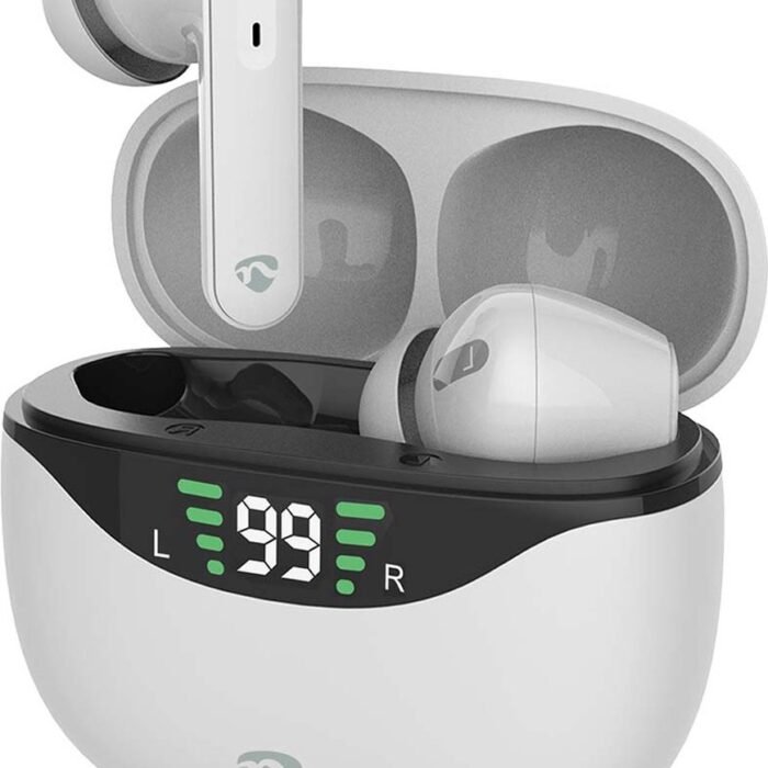 Nedis Volledig Draadloze Oordopjes - ANC (Active Noise Cancelling) - Bluetooth - Maximale batterijduur: 30 uur - Aanraakbediening - Charging case - Draadloze oplaadcase - Ingebouwde microfoon
